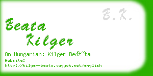 beata kilger business card